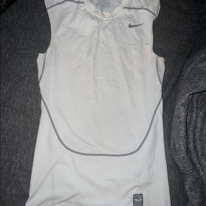 White Nike dry fit sleeveless pro combat